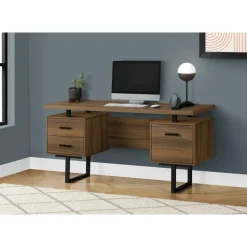Monarch Computer desk - 3 storage drawers / reversible / floating desktop - 60