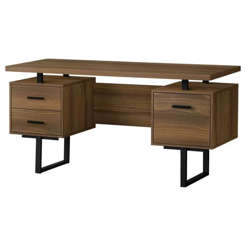 Monarch Computer desk - 3 storage drawers / reversible / floating desktop - 60"l - wa -