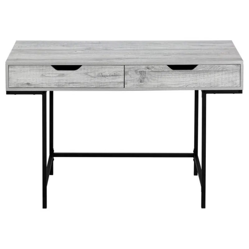 Monarch Computer desk - 2 storage drawers / recessed metal legs - 48"l - wood-lo -