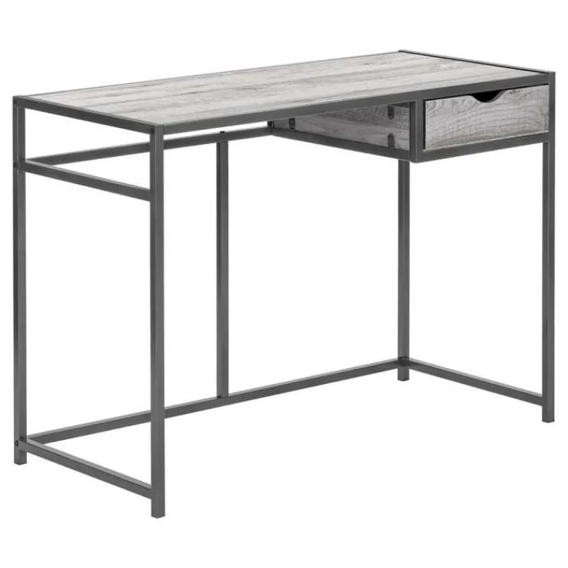 Monarch Computer desk - 1 storage drawer / metal frame - 42"l - wood-look / dark -