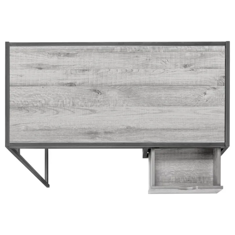 Monarch Computer desk - 1 storage drawer / metal frame - 42"l - wood-look / dark -