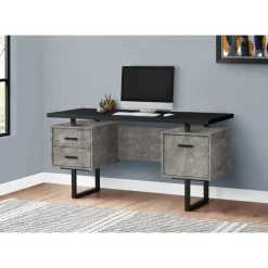 Monarch Computer desk - 3 storage drawers / reversible / floating desktop - 60