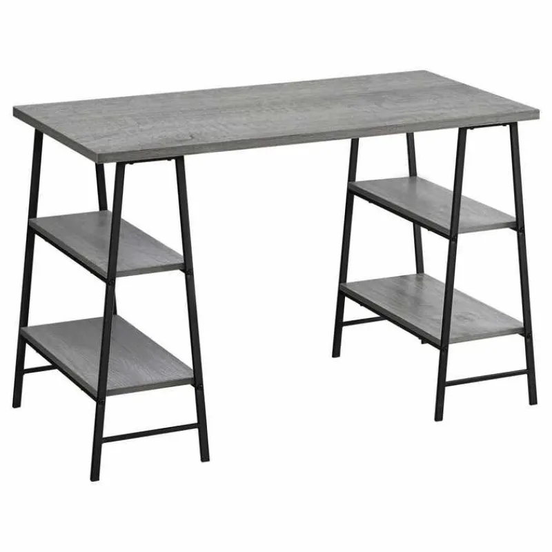 Monarch Computer desk - 3 tiers / 4 open shelves / sawhorse style - 48"l - wood- -