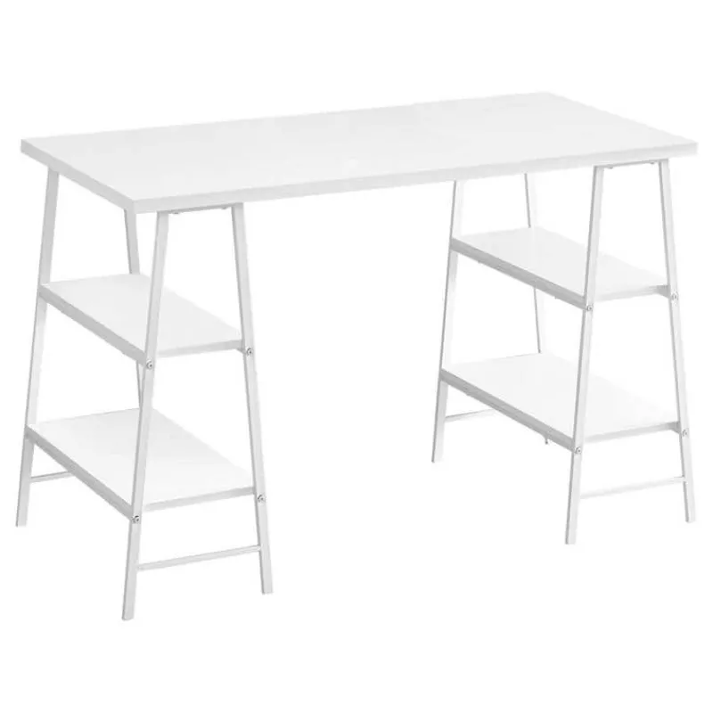 Monarch Computer desk - 3 tiers / 4 open shelves / sawhorse style - 48"l - / wh -
