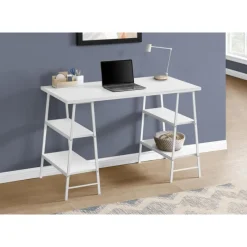 Monarch Computer desk - 3 tiers / 4 open shelves / sawhorse style - 48