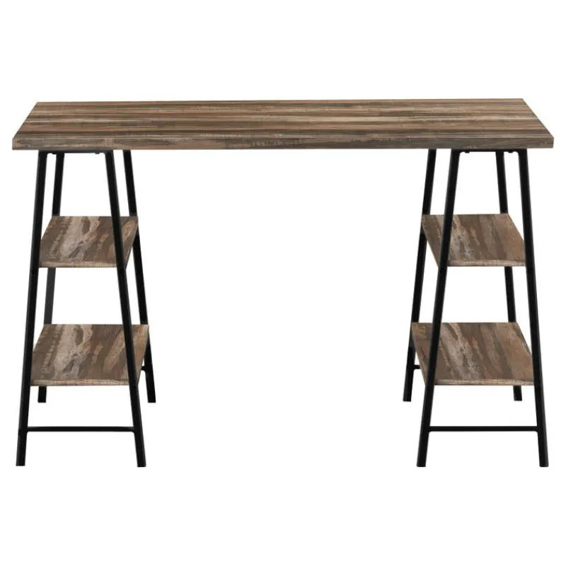 Monarch Computer desk - 3 tiers / 4 open shelves / sawhorse style - 48"l - recl -