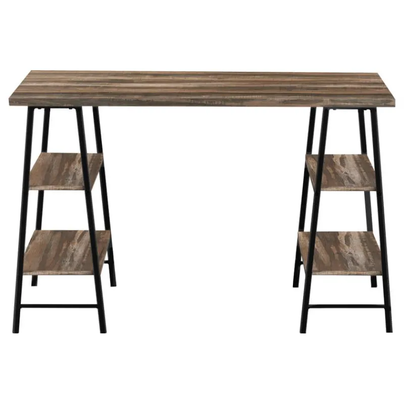 Monarch Computer desk - 3 tiers / 4 open shelves / sawhorse style - 48"l - recl -