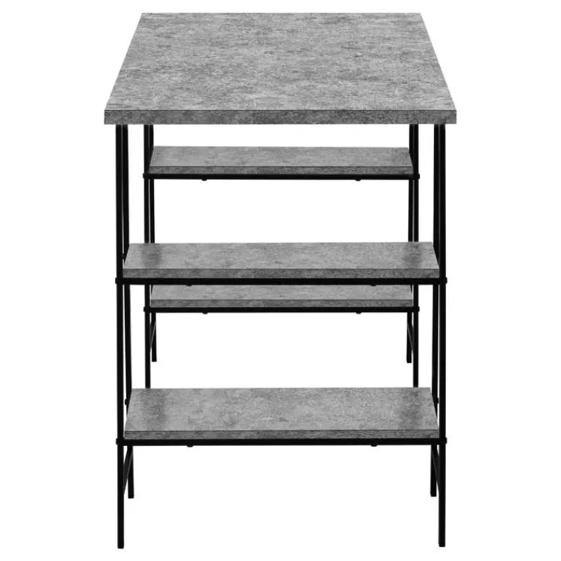 Monarch Computer desk - 3 tiers / 4 open shelves / sawhorse style - 48"l - stone -