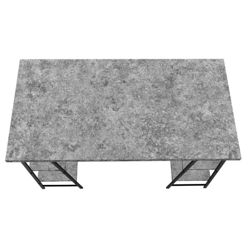 Monarch Computer desk - 3 tiers / 4 open shelves / sawhorse style - 48"l - stone -