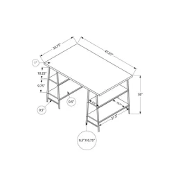 Monarch Computer desk - 3 tiers / 4 open shelves / sawhorse style - 48"l - marb -