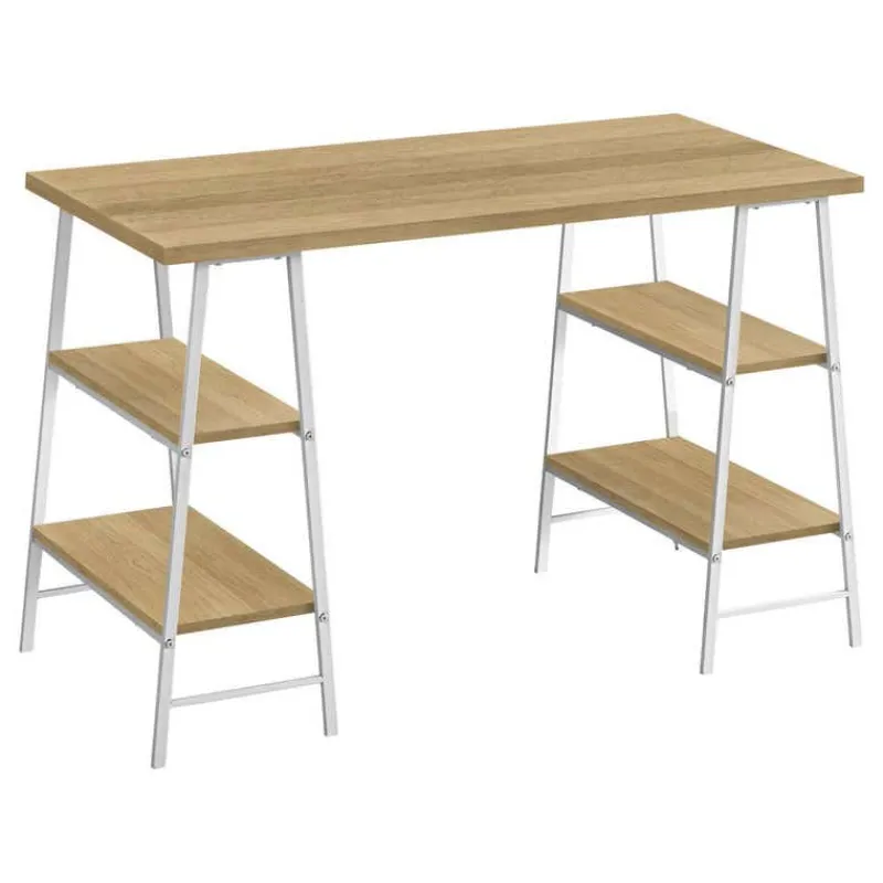 Monarch Computer desk - 3 tiers / 4 open shelves / sawhorse style - 48"l - wo -
