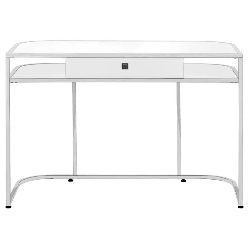 Monarch Computer desk - 2 tiers / 1 storage drawer / 2 open shelves / contemporary st -