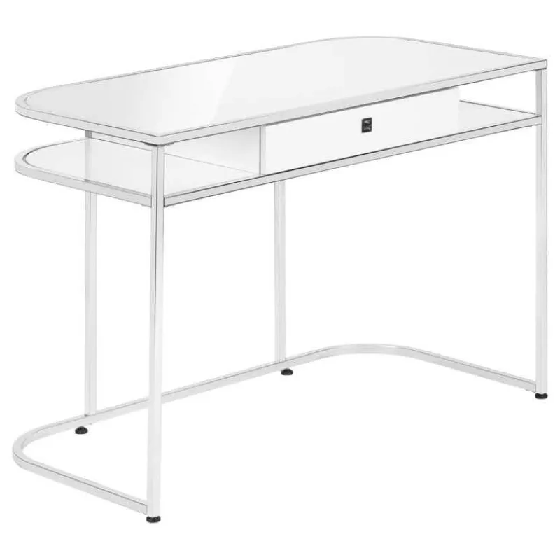 Monarch Computer desk - 2 tiers / 1 storage drawer / 2 open shelves / contemporary st -