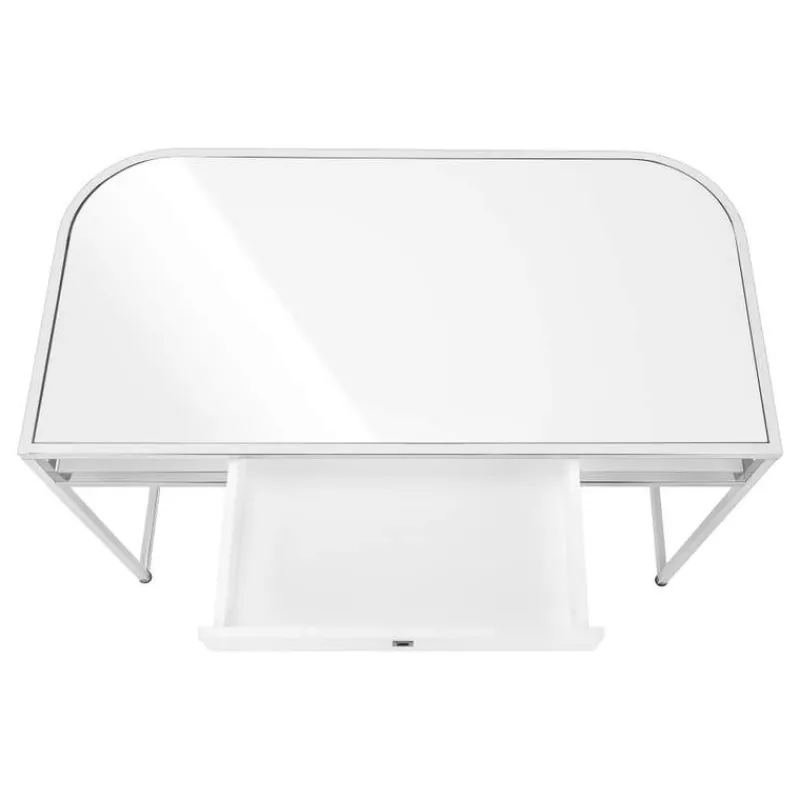 Monarch Computer desk - 2 tiers / 1 storage drawer / 2 open shelves / contemporary st -