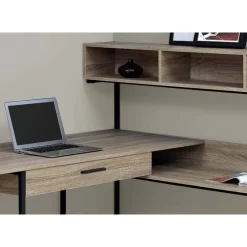 Monarch Computer desk - dark / black metal corner -