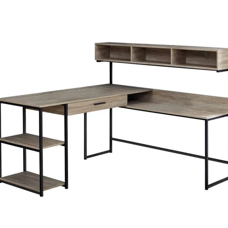 Monarch Computer desk - dark / black metal corner -