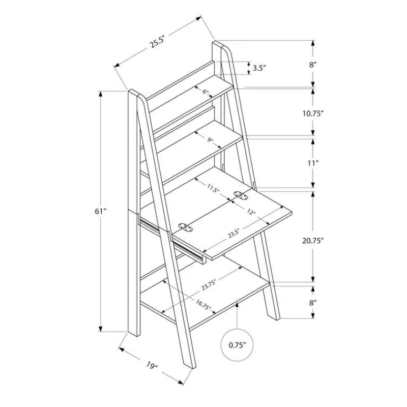 Monarch Computer desk - 61"h / ladder style -