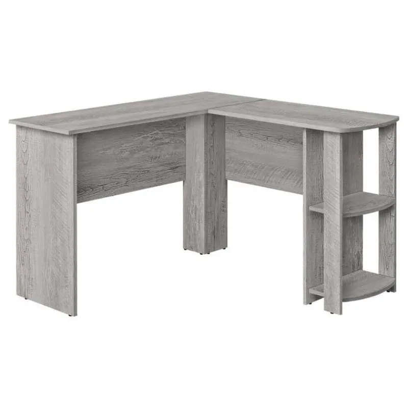 Monarch Computer desk - industrial l-shaped corner/2 shelves -