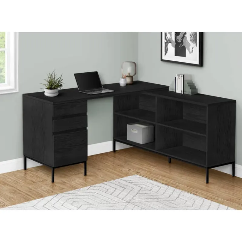 Monarch Computer desk - 60"l / oak l-shaped corner -