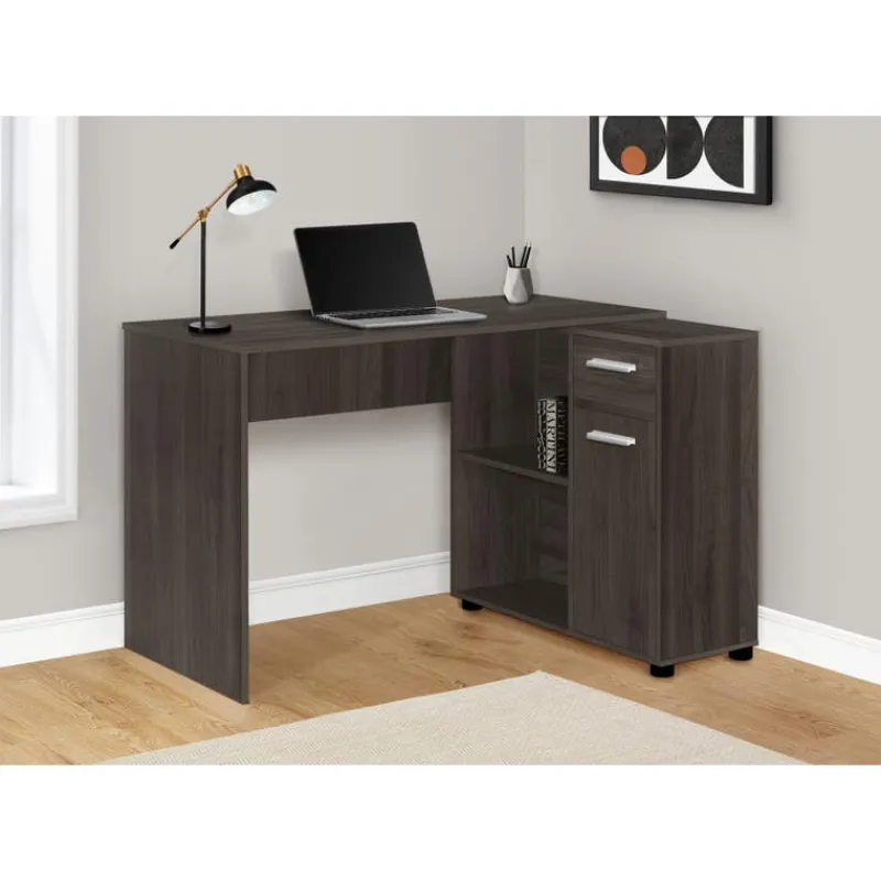 Monarch Computer desk - 46"l / brown / storage cabinet -