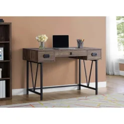 Monarch Computer desk - 48"l / reclaimed wood / black metal -