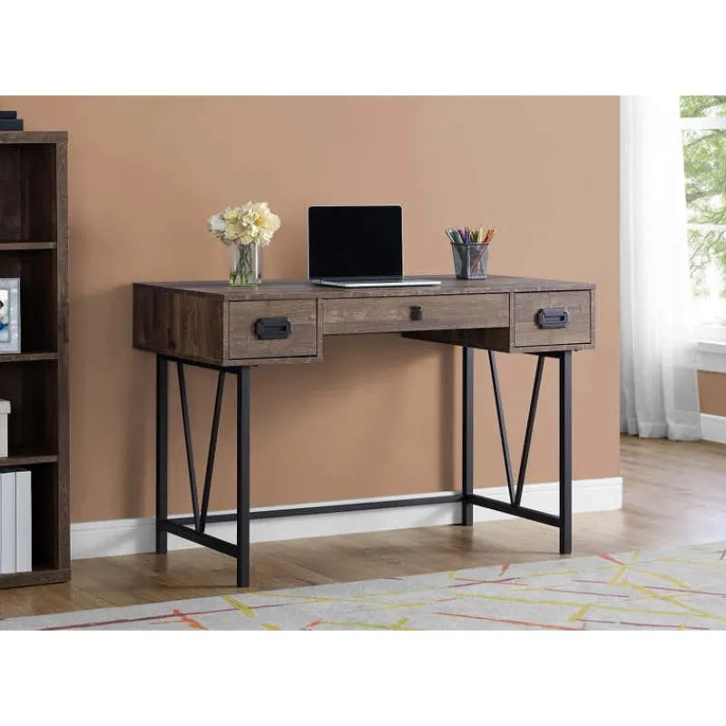 Monarch Computer desk - 48"l / reclaimed wood / black metal -