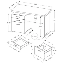 Monarch Computer desk - 48"l / reclaimed wood / black metal -