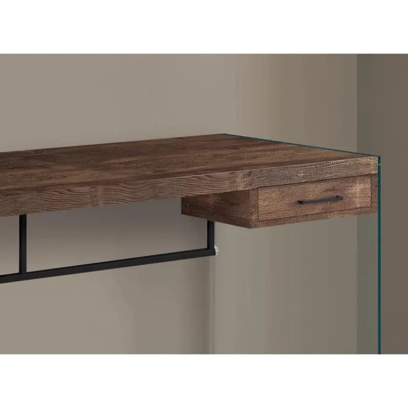 Monarch Computer desk - 48"l / reclaimed wood/ glass panels -