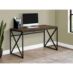 Monarch Computer desk - 48"l / reclaimed wood / black metal -