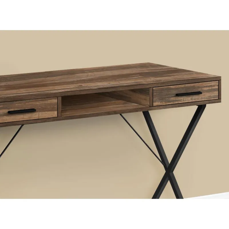 Monarch Computer desk - 42"l / reclaimed wood / black metal -