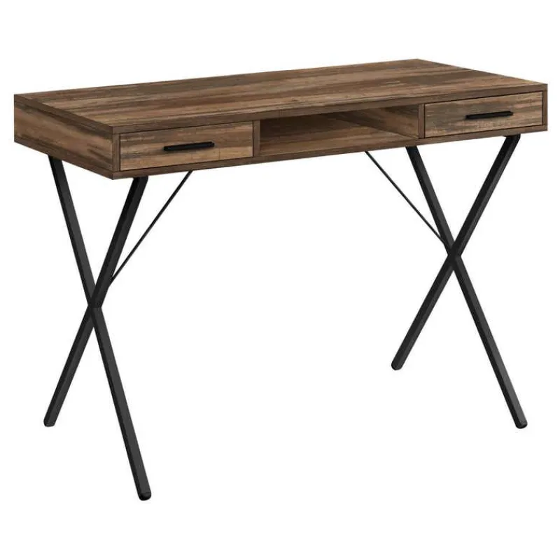 Monarch Computer desk - 42"l / reclaimed wood / black metal -