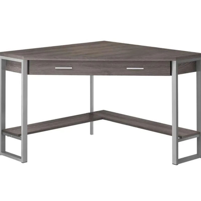 Monarch Computer desk - 42"l / corner / silver metal -