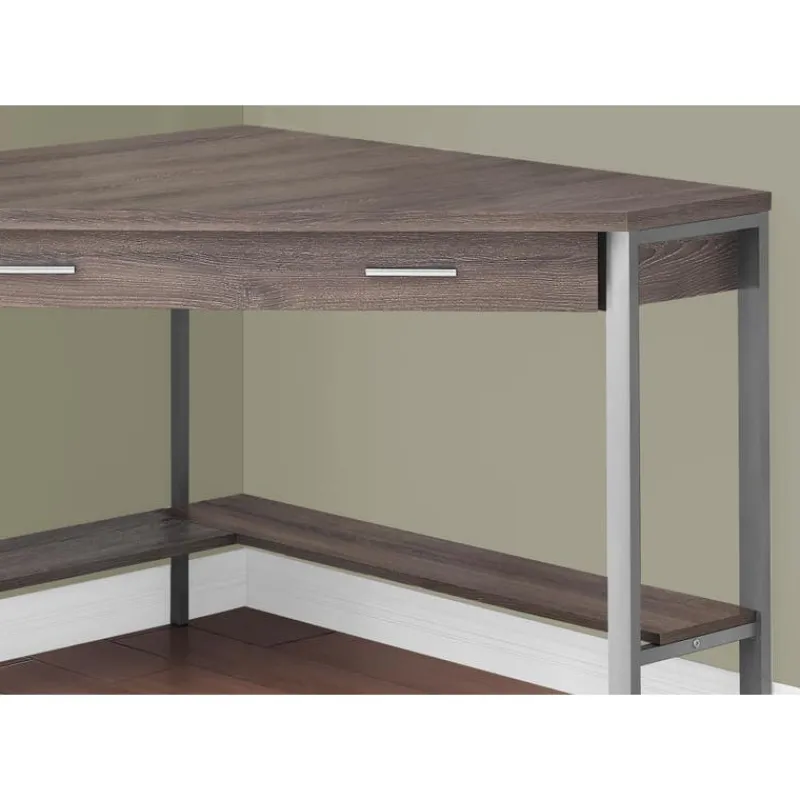 Monarch Computer desk - 42"l / corner / silver metal -
