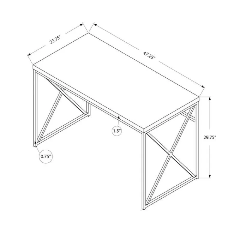 Monarch Computer desk - 48"l / / chrome metal -