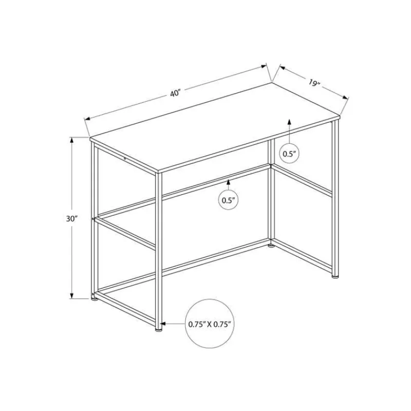 Monarch Computer desk - 40"l / / black metal -
