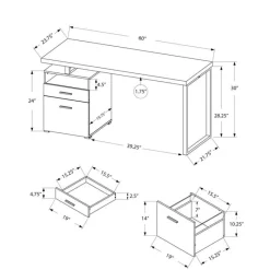 Monarch Computer desk - 60"l / / silver metal -