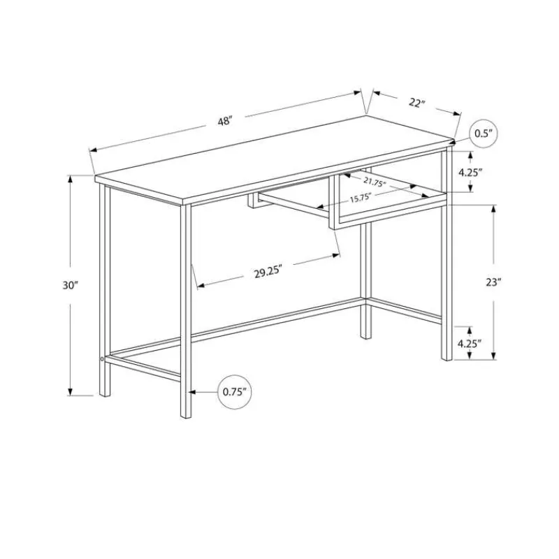Monarch Computer desk - 48"l / / silver metal -
