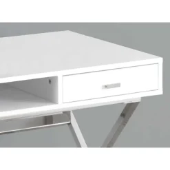 Monarch Computer desk - 48"l / glossy / chrome metal -