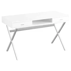 Monarch Computer desk - 48"l / glossy / chrome metal -