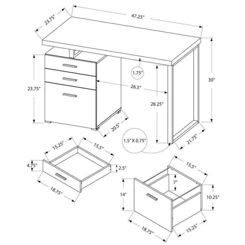 Monarch Computer desk - 48"l / left or right facing -