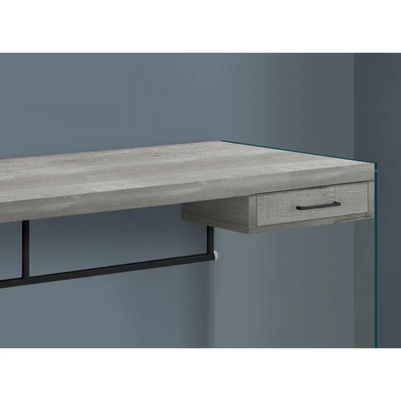 Monarch Computer desk - 48"l / reclaimed wood / glass panels -