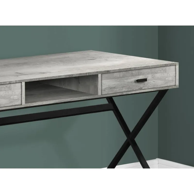 Monarch Computer desk - 48"l / reclaimed wood / black metal -