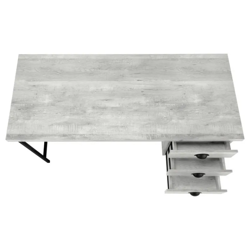 Monarch Computer desk - 55"l / reclaimed wood / black metal -