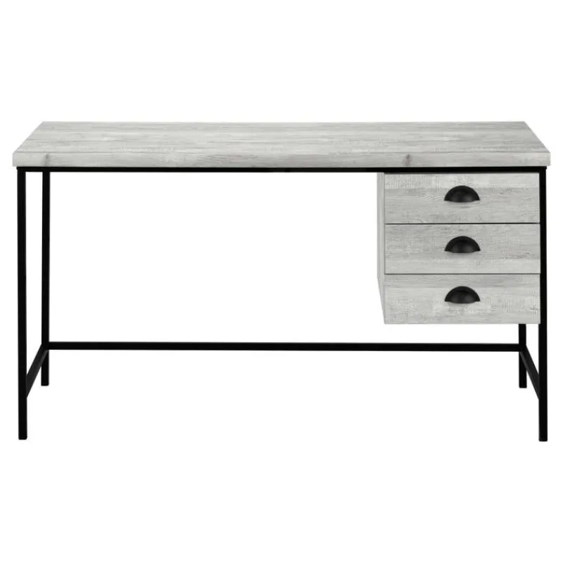Monarch Computer desk - 55"l / reclaimed wood / black metal -