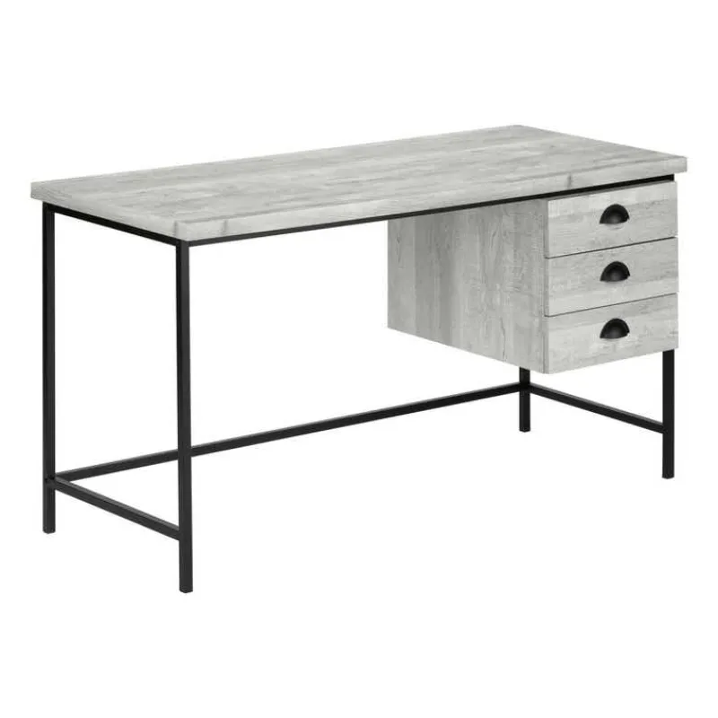 Monarch Computer desk - 55"l / reclaimed wood / black metal -