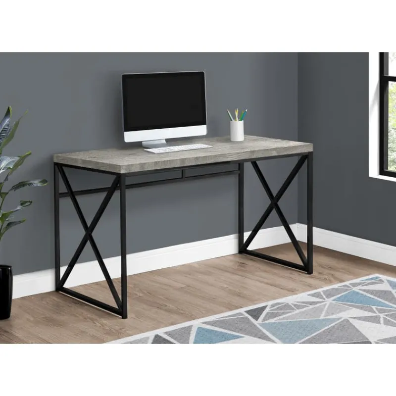 Monarch Computer desk - 48"l / reclaimed wood / black metal -