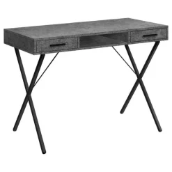 Monarch Computer desk - 42"l / stone-look / black metal -