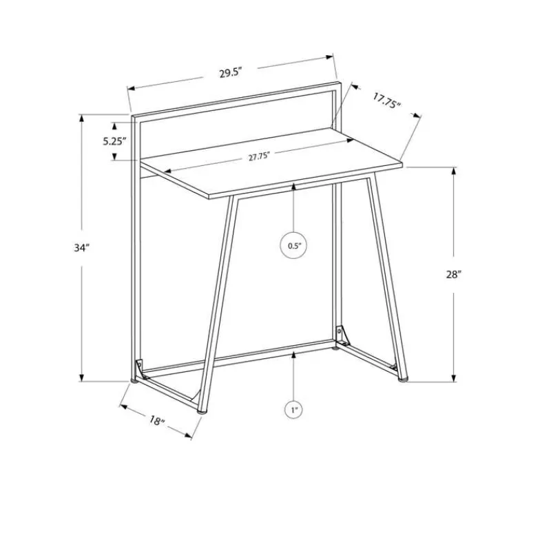 Monarch Computer desk - 30"l / juvenile / metal -