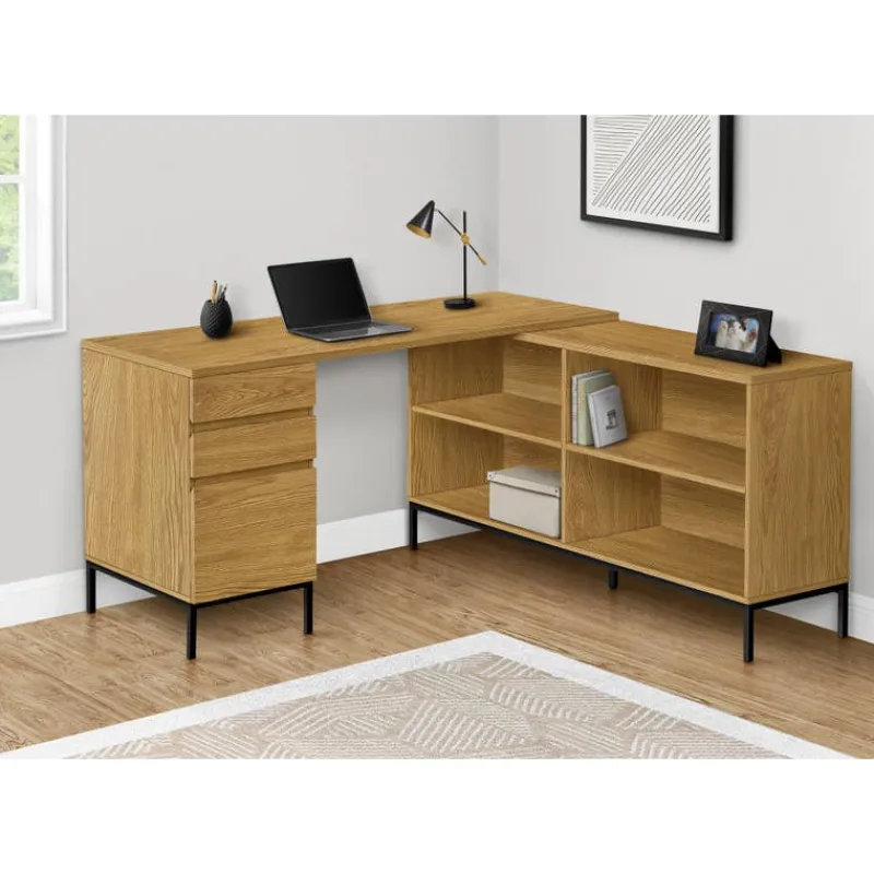 Monarch Computer desk - 60"l / light l-shaped corner -