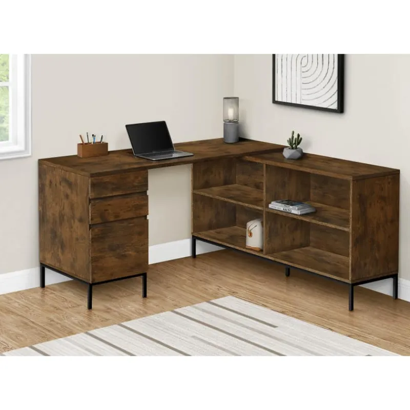 Monarch Computer desk - 60"l / rustic l-shaped corner -
